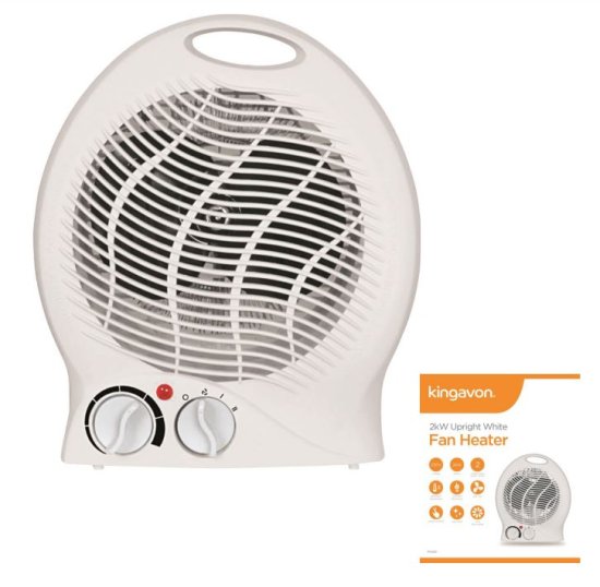 (image for) K/VON FAN HEATER UPRIGHT WHITE - 2kW