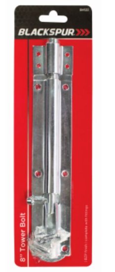 (image for) BLKSPUR TOWER BOLT - 8\"