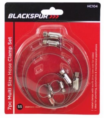 (image for) BLKSPUR HOSE CLAMP SET 7PC