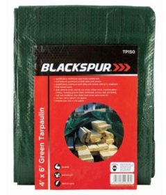 (image for) BLKSPUR TARPAULIN 4'X6'GREEN - 4'X6'