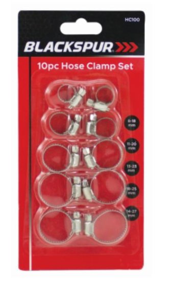 (image for) BLKSPUR HOSE CLAMP SET 10PC - 10PCS