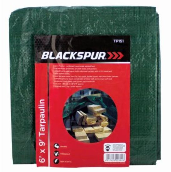 (image for) BLKSPUR TARPAULIN 6\'X9\'GREEN - 6\'X9\'