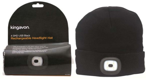 (image for) KINGAVON USB BLACK HEADLIGHT HAT -4SMD