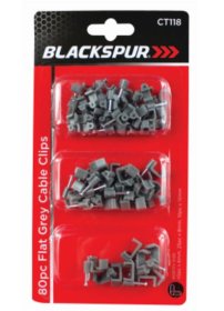 (image for) BLKSPUR FLAT GREY CABLE CLIPS - 80S