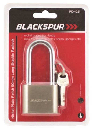 (image for) BLKSPUR PADLOCK NICKEL PLATE - 50MM