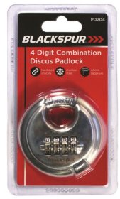 (image for) BLKSPUR PADLOCK 4 DIGIT DISCUS - 65MM
