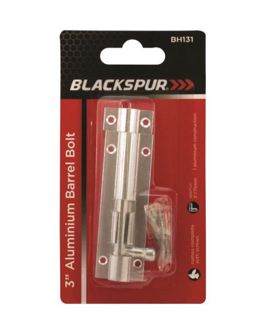 (image for) BLACKSPUR ALUMINIUM BARREL BOLT - 3""