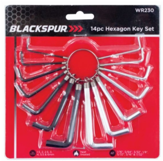 (image for) BLKSPUR 14PC HEXAGON KEY SET