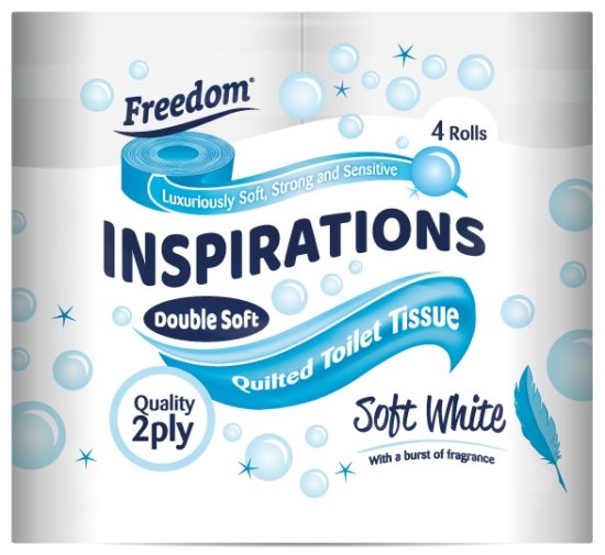 (image for) FREEDOM T/ROLL PERF WHITE 2PLY - 4S