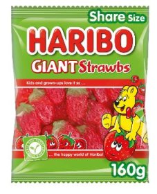(image for) HARIBO GIANT STRAWBS - 160G
