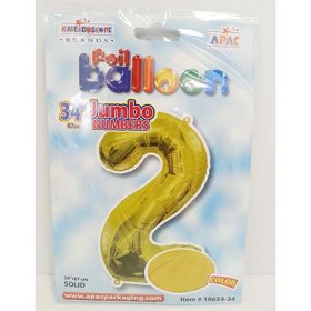 (image for) FOIL BALLOON '2'- GOLD - 34"