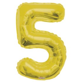 (image for) FOIL BALLOON '5'- GOLD - 34"