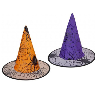 (image for) HALLOWEEN SPIDER WEB WITCHES HAT ASSORTED - STD