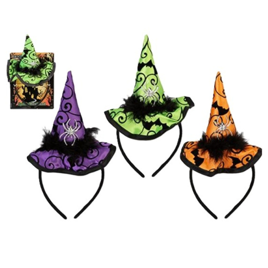 (image for) PMS HALLOWEEN WITCHES HAT HEADBAND ASSORTED - STD