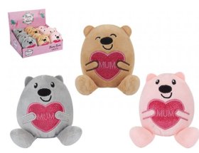 (image for) PMS MUM BEAR HUG HEART 3ASST - 10CM