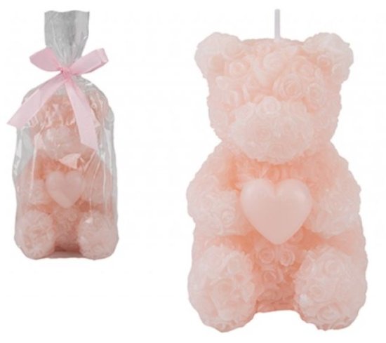 (image for) PMS SCENTED ROSE BEAR CANDLE - 10.5CM