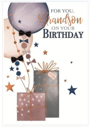 (image for) SEL B/DAY CARD-FOR YOUGRANDSON - STD