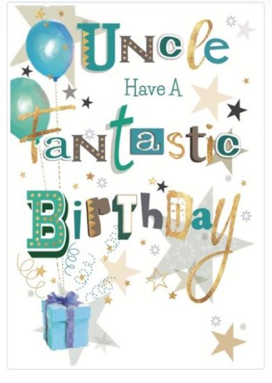 (image for) SEL B/DAY CARD- UNCLE - STD