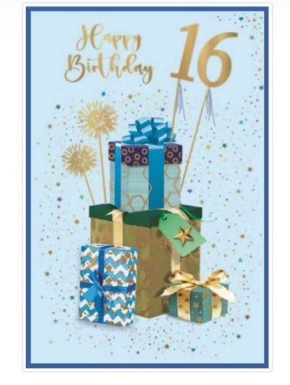 (image for) SEL B/DAY CARD-AGE16 MALE - LARGE - LARGE