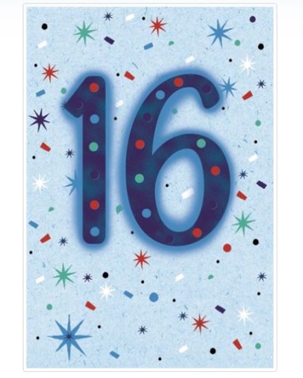 (image for) SEL B/DAY CARD-AGE16 BOY - STD - STD