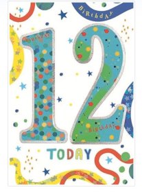 SEL B/DAY CARD AGE 12 BOY - STD (image for) SEL B/DAY CARD AGE 12 BOY - STD