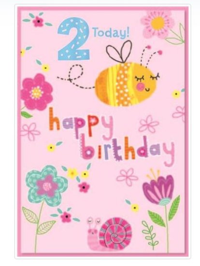 (image for) SEL B/DAY CARD AGE 2 GIRL - STD 