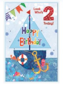 SEL B/DAY CARD AGE 2 BOY - STD (image for) SEL B/DAY CARD AGE 2 BOY - STD