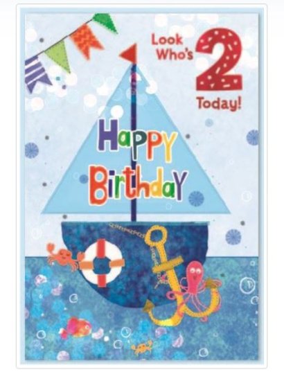 (image for) SEL B/DAY CARD AGE 2 BOY - STD 