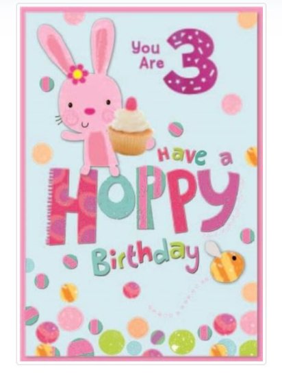 (image for) SEL B/DAY CARD AGE 3 GIRL - STD 