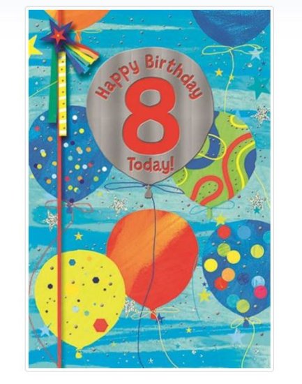 (image for) SEL B/DAY CARD AGE 8 TODAY - STD 