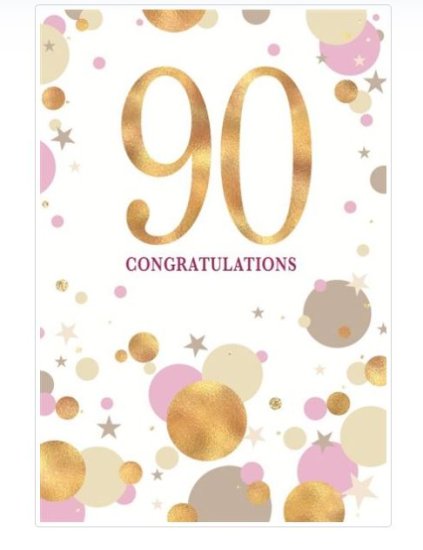(image for) SEL B/DAY CARD AGE 90 CONGRATU - STD 