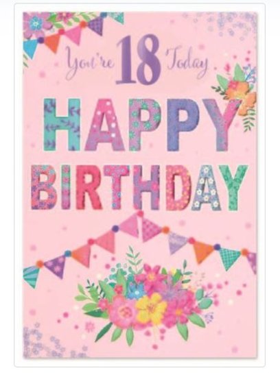 (image for) SEL B/DAY CARD AGE 18 TODAY - STD 