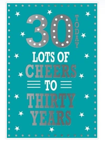 (image for) SEL B/DAY CARD AGE 30 CHEERS - STD 