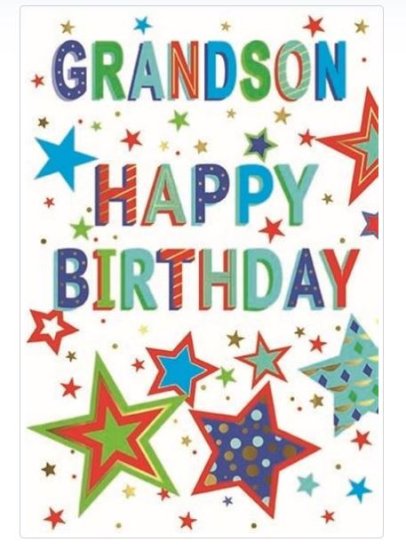 (image for) SEL B/DAY CARD - GRANDSON - STD 