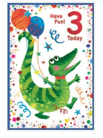 (image for) SEL B/DAY CARD AGE 3 TODAY - STD 