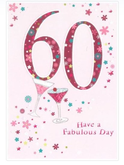 (image for) SEL B/DAY CARD AGE 60 FAB DAY - STD 
