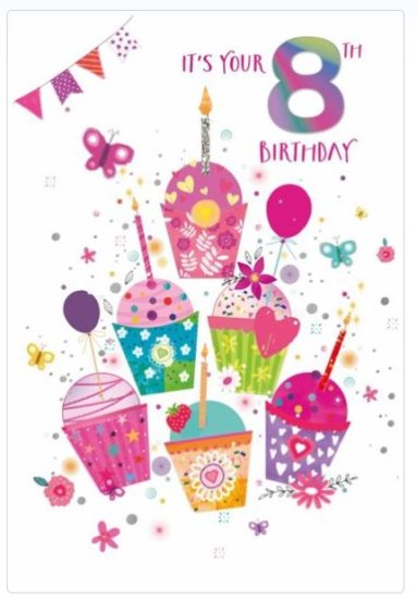 (image for) SEL B/DAY CARD AGE 8 TODAY - STD 