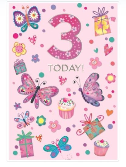 (image for) SEL B/DAY CARD AGE 3 TODAY - STD 