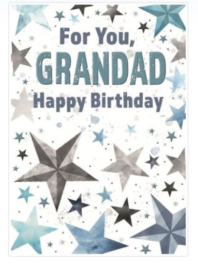 (image for) SEL B/DAY CARD - GRANDAD - STD 