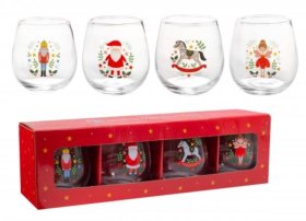 (image for) XMAS GLASS TUMBLERS - 4S