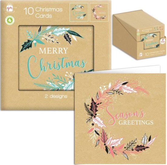 (image for) XMAS CARDS KRAFT SQUARE - 10S