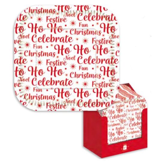 (image for) XMAS PARTY PLATES SQUARE 6S - 23CM 