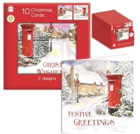 (image for) XMAS CARDS POST BOX SQUARE - 10S