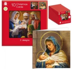 (image for) XMAS CARDS RELIGIOUS SQUARE - 10S