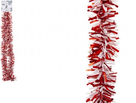 (image for) XMAS TINSEL RED & WHITE 6PLY - 2M