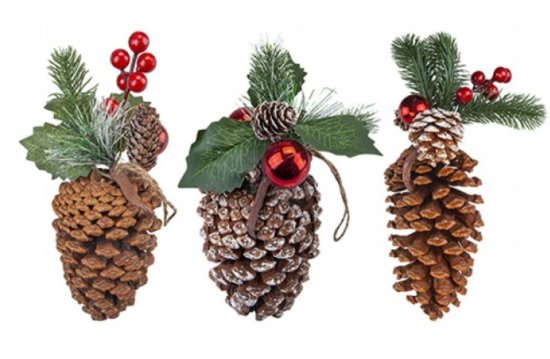 (image for) XMAS HANG PINE CONE ASST - STD