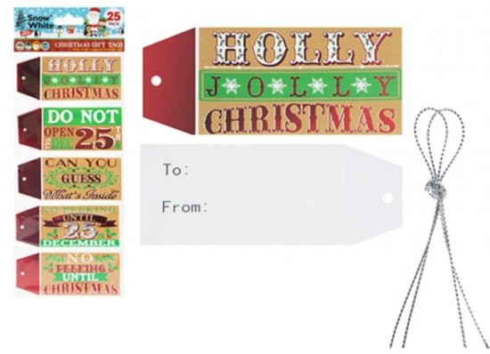 (image for) XMAS LUGGAGE STYLE GIFT TAGS - 25S