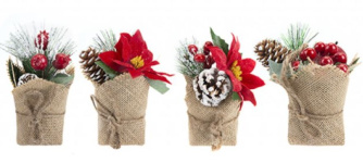 (image for) XMAS PLANT IN JUTE SACK ASST