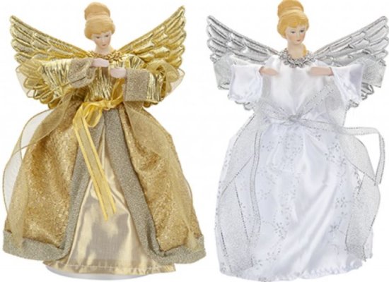 (image for) XMAS TREE TOP ANGEL 2ASST - 21CM