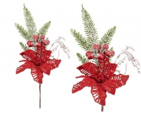 (image for) XMAS FLOWER W/RED BERRY DECOR - STD